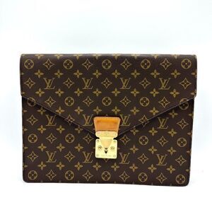 Louis Vuitton Porte Documents Monogram Senateur XL Flap Clutch
